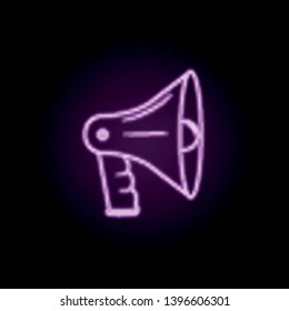 Megaphone neon icon. Elements of fireman set. Simple icon for websites, web design, mobile app, info graphics