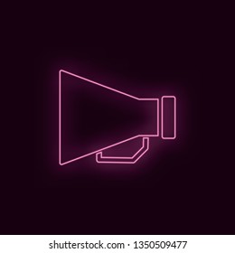 Megaphone, neon, icon. Theater ruby color neon ui ux icon. Theater sign logo vector - Vector