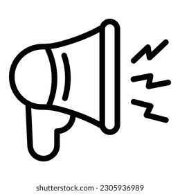 Megaphone new project icon outline vector. Creative target. Space success