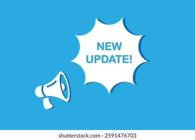 Megaphone with New Update speech bubble. Loudspeaker. Banner for business, marketing and advertising. Vector illustration.