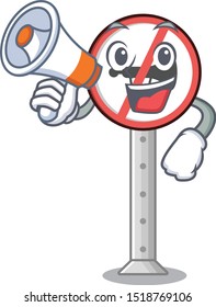 With megaphone no honking isolatede with the cartoon