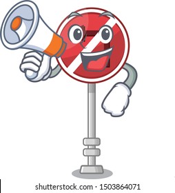 With megaphone no left turn on the mascot