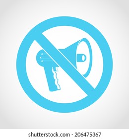Megaphone and No Sign Icon Isolated on White Background