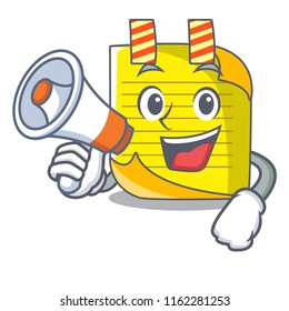 With megaphone note paper character cartoon
