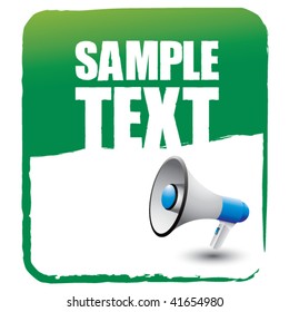 megaphone on green background