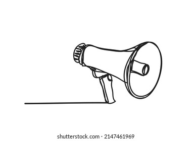 megaphone on white background ,continuous line drawing , vector design