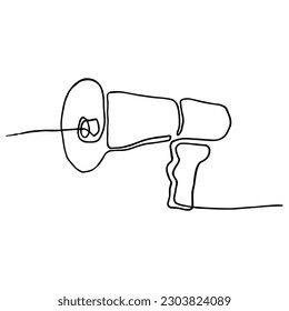 Megaphone, One continuous single line hand 