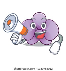 With megaphone orchid flower character cartoon