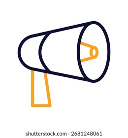 Icono de Vector en negrita del contorno del megáfono que se puede modificar o editar fácilmente 