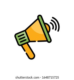 Megaphone Outline Filled Icon. vector illustration. EPS 10