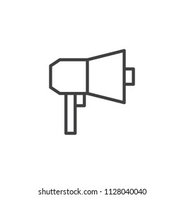 Megaphone outline icon. linear style sign for mobile concept and web design. Bullhorn speaker simple line vector icon. Symbol, logo illustration. Pixel perfect vector graphics