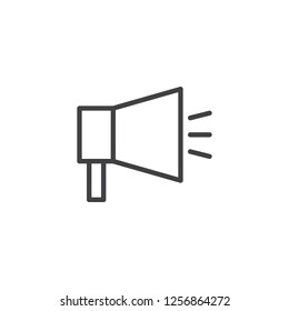Megaphone outline icon. linear style sign for mobile concept and web design. Loudspeaker simple line vector icon. Marketing and advertising symbol, logo illustration. Pixel perfect vector graphics
