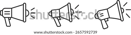 Megaphone Outline Icon – Loudspeaker Vector Symbol for Marketing, Announcement, Protest, Public Speaking, and Communication Concepts in Minimal Line Style
