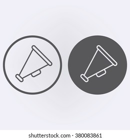 Megaphone outline icon set in circle . Vector illustration
