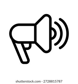 Diseño del Vector del icono del contorno del megáfono bueno para el Web o el App móvil