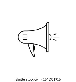 Megaphone outline icon, Vector isolated flat design line illustration.