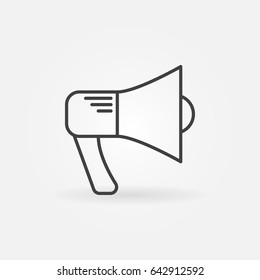 Megaphone outline icon - vector loudspeaker concept minimal symbol or design element in thin line style