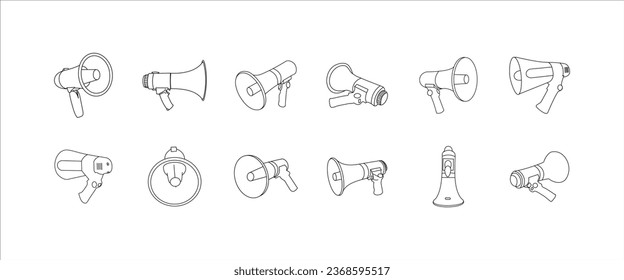 Megaphone Outline Illustration Vector Isolated