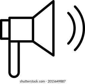 Icono de diseño del vector de contorno de megáfono
