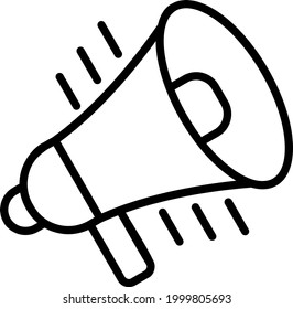 Megaphone Outline Vector Icon Design
