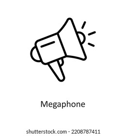Megaphone Outline Vector Icon Design illustration on White background. EPS 10 File