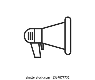 Megaphone outlined ison. Vector illustration.