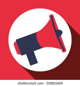 Megaphone  over white background design, vector illustration 10 eps graphic.