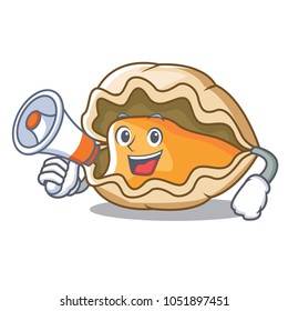 With megaphone oyster character cartoon style