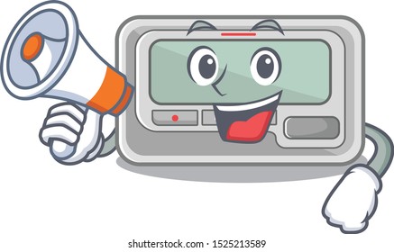 With megaphone pager with in the mascot shape