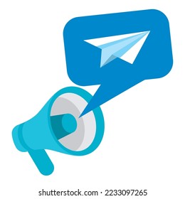 megaphone with paper airplane icon