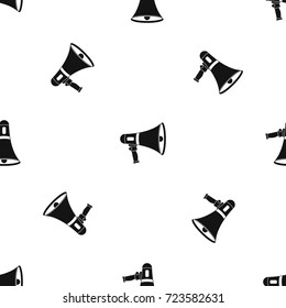 Megaphone pattern repeat seamless in black color for any design. Vector geometric illustration