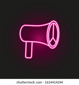 megaphone and peace sign neon style icon. Simple thin line, outline vector of human rights icons for ui and ux, website or mobile application
