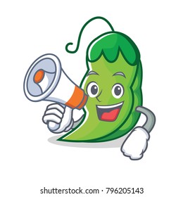 With megaphone peas character cartoon style