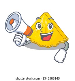 With megaphone pineapple slice with in character shape