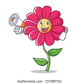 With Megaphone Pink Flower Character Cartoon