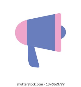 megáfono con diseño vectorial de color rosa y púrpura