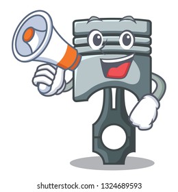 With megaphone piston in the form of mascot