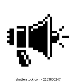 Megaphone. Pixel Art Business Icon