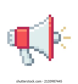 Megaphone. Pixel Art Business Icon
