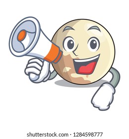 With megaphone planet pluto in the cartoon form