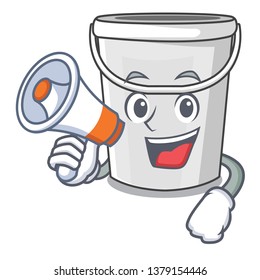 With megaphone plastic tube bucket isolated the character