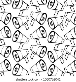 megaphone pop art style pattern background