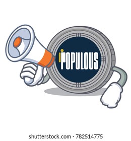 With megaphone populous coin character cartoon