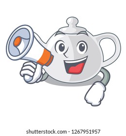 With megaphone porcelain teapot with a pattern cartoon