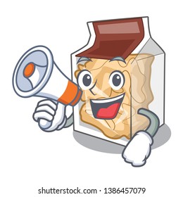 With megaphone pork rinds isolated in the cartoon