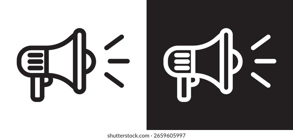 Imagen de Vector de ícono negativo positivo de megáfono