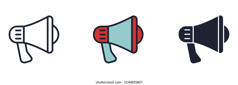 Megaphone promotion icon symbol template for graphic and web design collection logo vector illustration