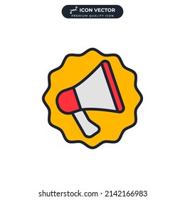 megaphone promotion icon symbol template for graphic and web design collection logo vector illustration