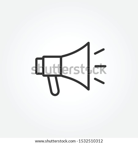 Megaphone - promotion line web icon in flat style. Outline design with editable stroke. Loudspeaker sign. Vector illustration.