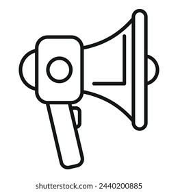 Megaphone protest icon outline vector. People election. Speaker interview